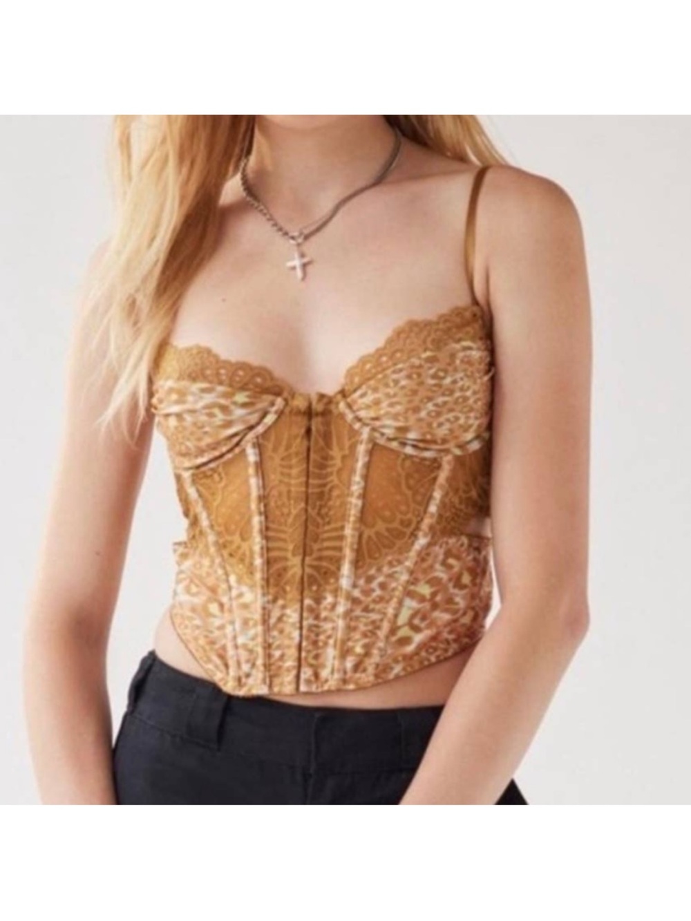 •Urban Outfitters• lace leopard corset top
